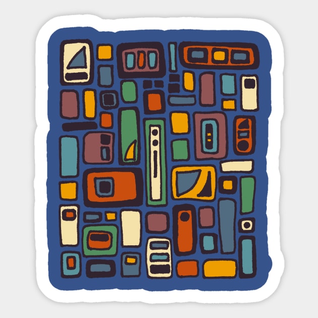 Retro Abstract Sticker by ViviGonzalezArt